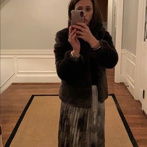 Zara faux fur dark brown coat
